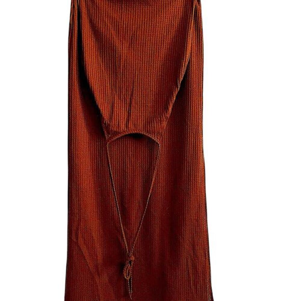 Summer‎ Solstice Boho Halter Dress Rust Stylish Comfortable